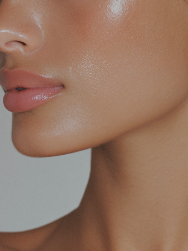 Close up of woman's face showing smooth skin