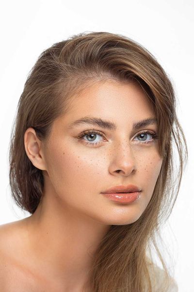 A closeup shot a woman with beautiful face